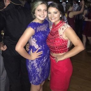 Red Two Piece Homecoming Dress